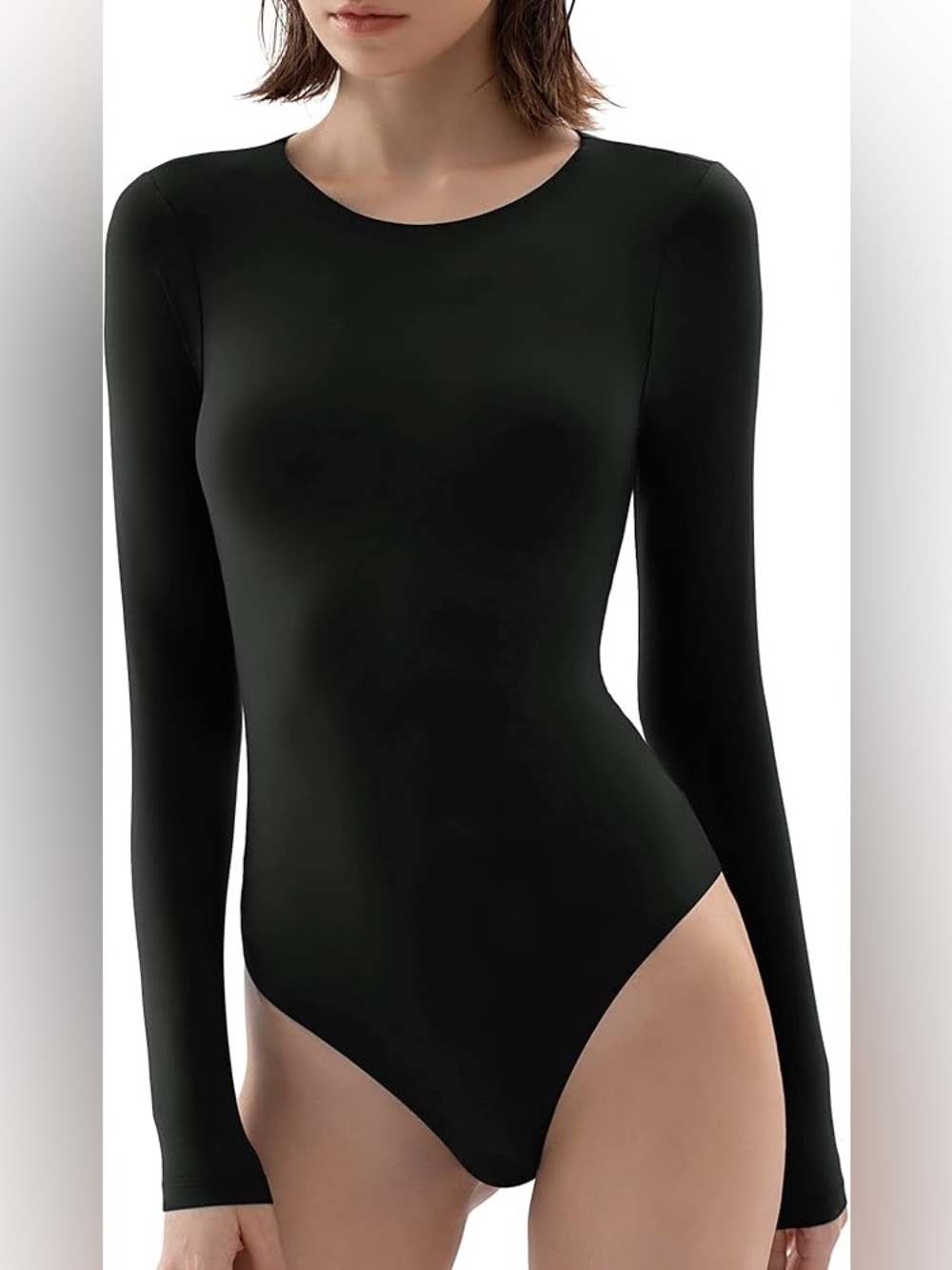 Long-Sleeve Black Women's Bodysuit
